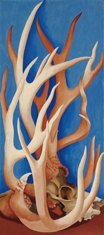 Georgia O'keeffe Deer Horns, 1938 Art Painting