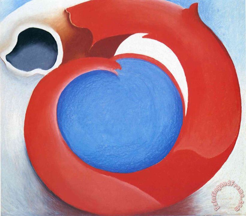 Georgia O'keeffe Goat S Horn with Red Art Painting