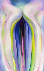 Georgia O'keeffe Grey Line with Black Blue And Yellow