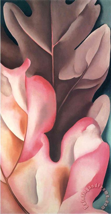 Oak Leaves Pink And Grey painting - Georgia O'keeffe Oak Leaves Pink And Grey Art Print