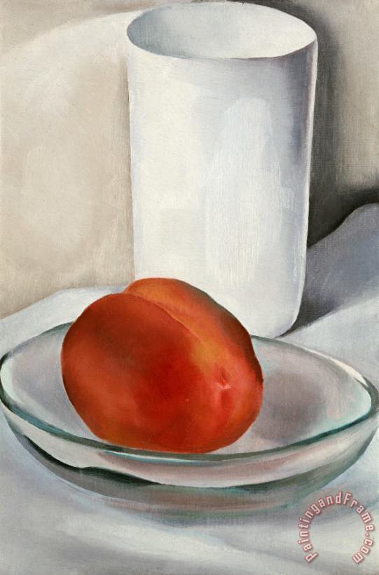 Peach And Glass, 1927 painting - Georgia O'keeffe Peach And Glass, 1927 Art Print