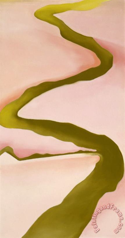 Georgia O'keeffe Pink & Green, 1960 Art Painting