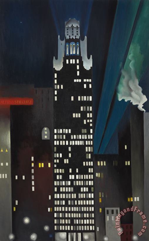 Radiator Building–night, New York painting - Georgia O'Keeffe Radiator Building–night, New York Art Print