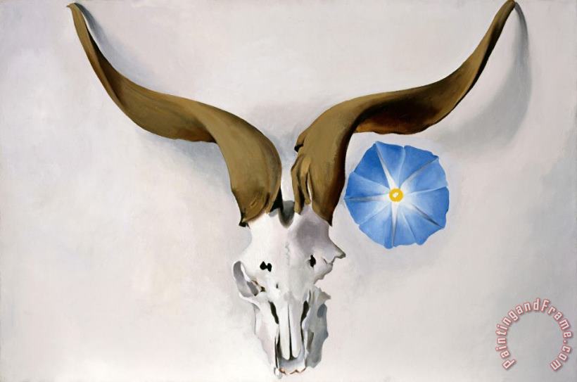 Georgia O'Keeffe Ram's Head, Blue Morning Glory Art Painting