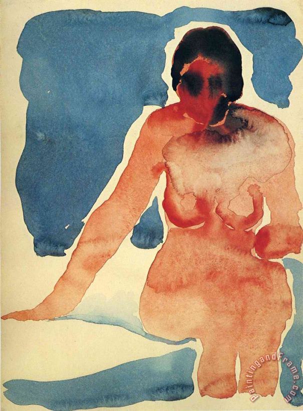 Georgia O'keeffe Seated Nude Art Painting