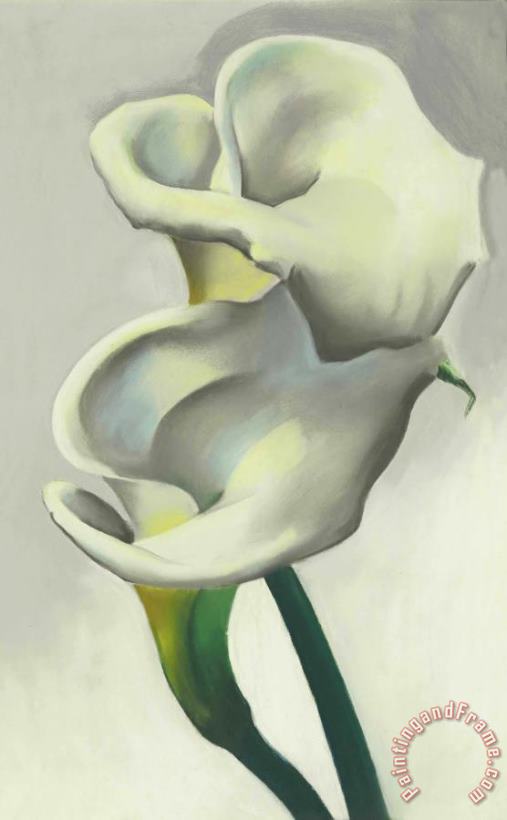 Two Calla Lilies Together painting - Georgia O'keeffe Two Calla Lilies Together Art Print