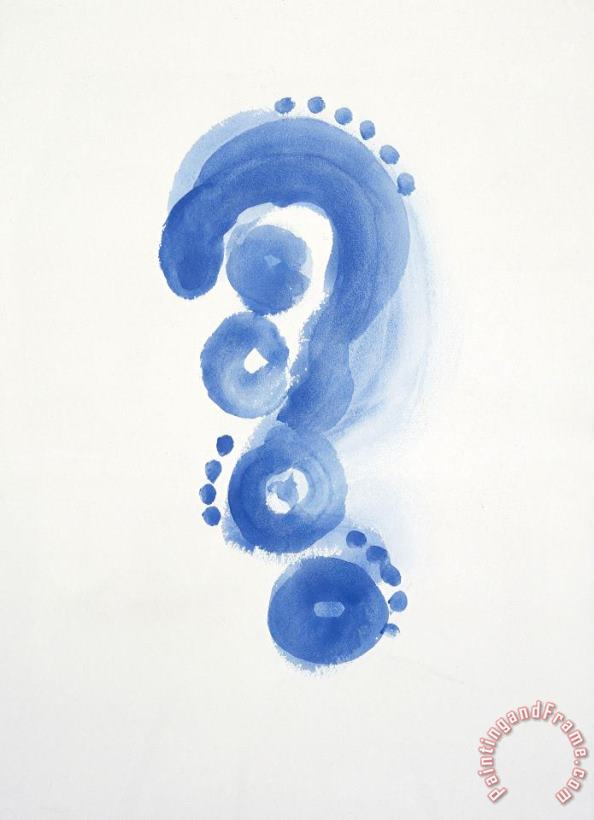 Untilted (abstraction Blue Curve And Circles), 1970s painting - Georgia O'keeffe Untilted (abstraction Blue Curve And Circles), 1970s Art Print