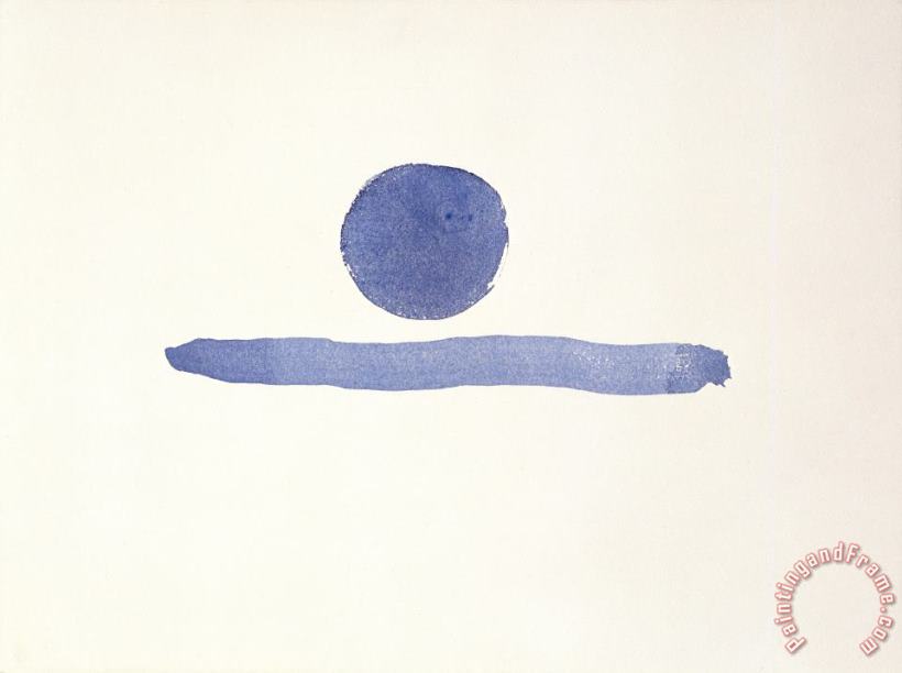 Untitled (abstraction Blue Circle And Line), 1976 1977 painting - Georgia O'keeffe Untitled (abstraction Blue Circle And Line), 1976 1977 Art Print