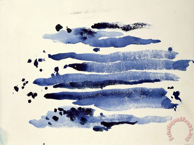 Georgia O'keeffe Untitled (abstraction Blue Lines), 1970s Art Painting