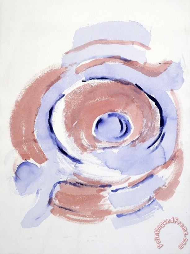 Georgia O'keeffe Untitled (abstraction Orange And Blue Spiral), 1970s Art Painting