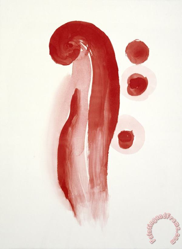 Georgia O'keeffe Untitled (abstraction Orange Curve And Circles), 1970s Art Painting
