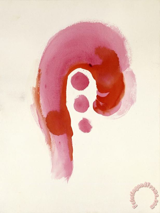 Georgia O'keeffe Untitled (abstraction Pink Curve And Circles), 1970s Art Painting