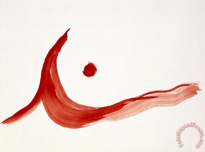 Untitled (abstraction Red Wave with Circle), 1979 painting - Georgia O'keeffe Untitled (abstraction Red Wave with Circle), 1979 Art Print