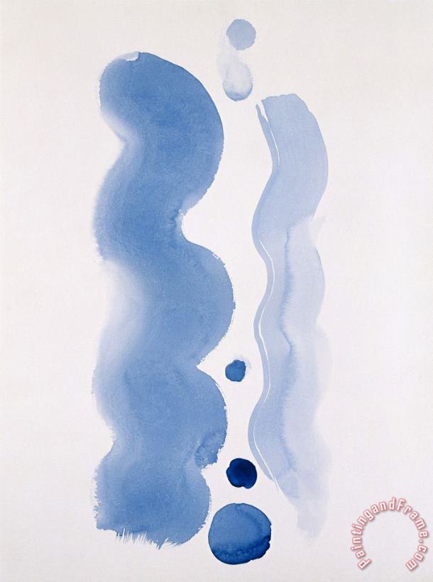 Georgia O'keeffe Untitled (curved Line And Round Spots Blue), 1976 1977 Art Painting