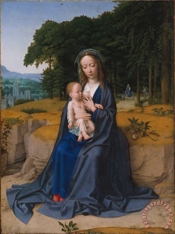 Rest on The Flight Into Egypt painting - Gerard David Rest on The Flight Into Egypt Art Print