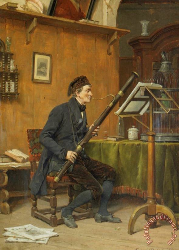 The Bassoon Player painting - Gerard Portielje The Bassoon Player Art Print