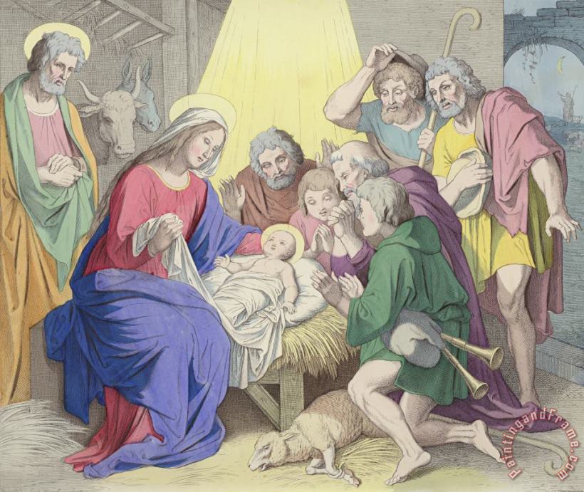 The Adoration Of The Shepherds painting - German School The Adoration Of The Shepherds Art Print