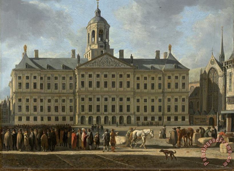 Gerrit Adriaensz. Berckheyde The Townhall on The Dam, Amsterdam Art Painting