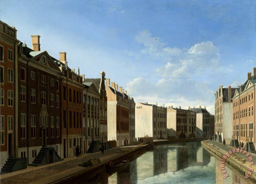 View of The Herengracht in Amsterdam, Seen From The Vijzelstraat painting - Gerrit Adriaensz. Berckheyde View of The Herengracht in Amsterdam, Seen From The Vijzelstraat Art Print