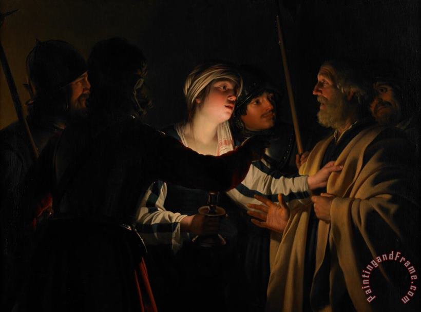 The Denial Of St Peter painting - Gerrit van Honthorst The Denial Of St Peter Art Print