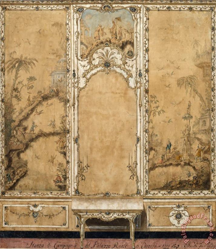 Wall Decoration for The Drawing Room of The Palace of Caserta painting - Getty Ms. Ludwig Xv 13 01r Wall Decoration for The Drawing Room of The Palace of Caserta Art Print