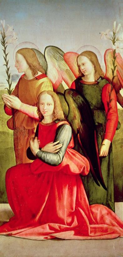 Three Angels painting - Ghirlandaio Three Angels Art Print
