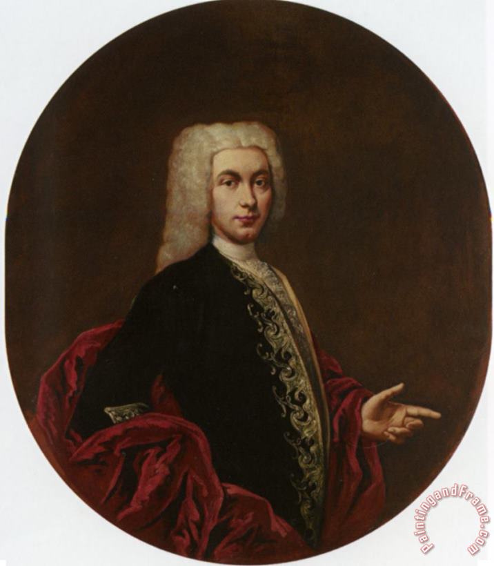 Giacomo Ceruti Portrait of a Gentleman Half Length Wearing an Embroidered Doublet Art Print
