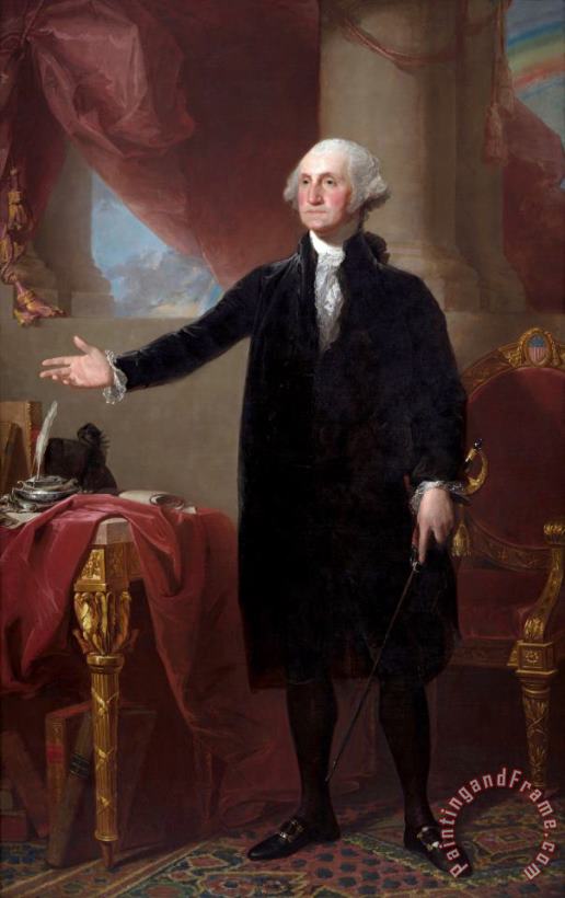 George Washington (the Lansdowne Portrait) painting - Gilbert Stuart George Washington (the Lansdowne Portrait) Art Print