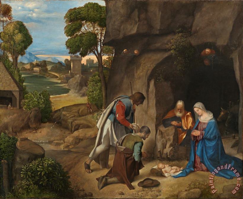 The Adoration Of The Shepherds painting - Giorgio da Castelfranco Giorgione The Adoration Of The Shepherds Art Print