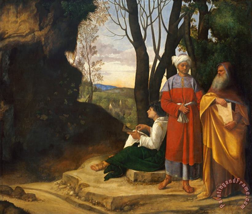 Three Philosophers painting - Giorgione Three Philosophers Art Print