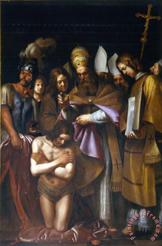 Baptism of Constatine painting - Giovanni Antonio Galli known as 