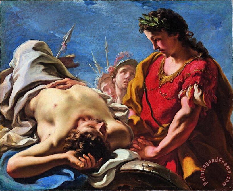 Giovanni Antonio Pellegrini Alexander at The Corpse of The Dead Darius Art Painting