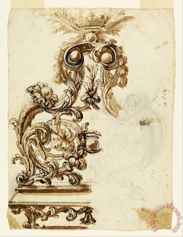 Giovanni Battista Foggini Design for a Gilt Bronze Ornament Art Print