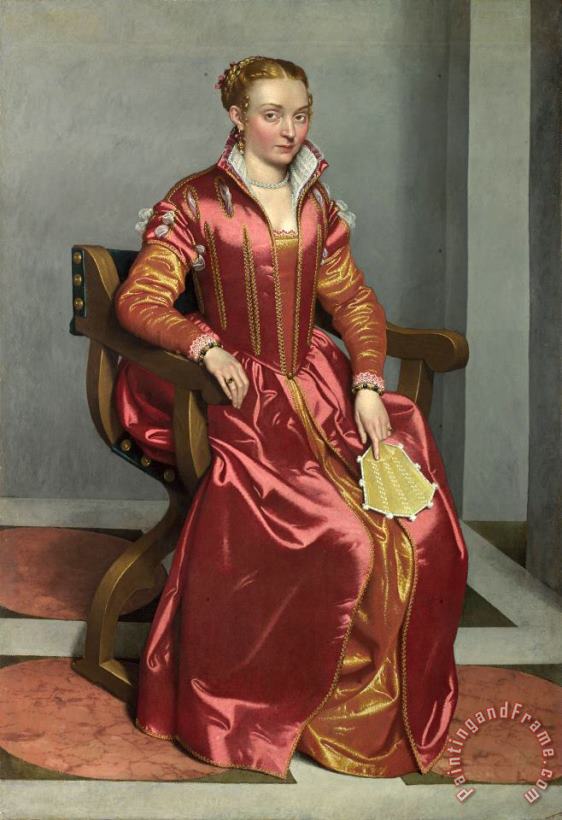 Giovanni Battista Moroni Portrait of a Lady, Perhaps Contessa Lucia Albani Avogadro ('la Dama in Rosso') Art Print