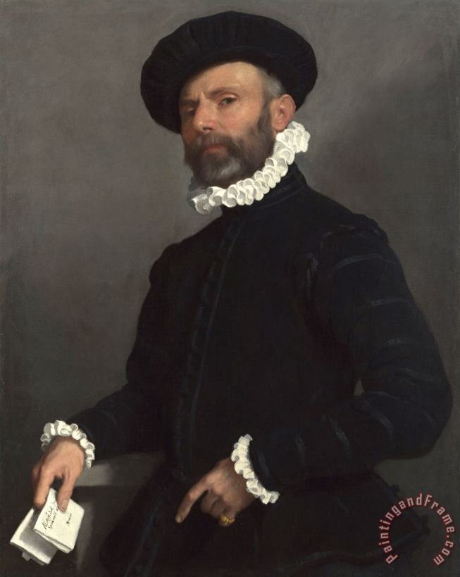 Giovanni Battista Moroni Portrait of a Man Holding a Letter ('l'avvocato') Art Painting