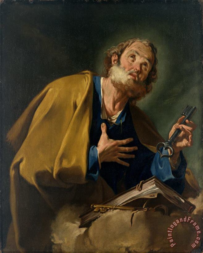 Saint Peter painting - Giovanni Battista Pittoni Saint Peter Art Print