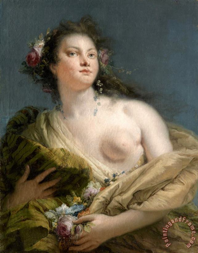 Giovanni Battista Tiepolo Portrait of a Lady As Flora Art Print