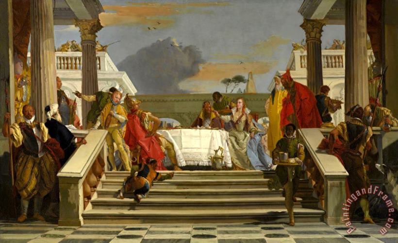 Giovanni Battista Tiepolo The Banquet of Cleopatra And Antony Art Print