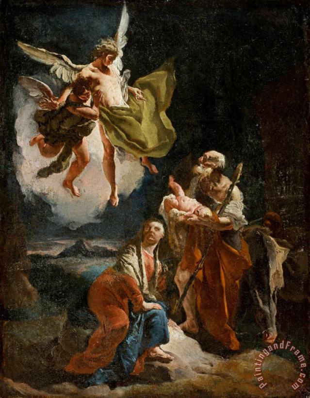 The Rest on The Flight Into Egypt painting - Giovanni Battista Tiepolo The Rest on The Flight Into Egypt Art Print