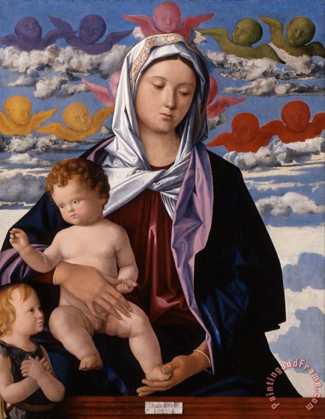 Giovanni Bellini Madonna And Child with St. John The Baptist Art Painting