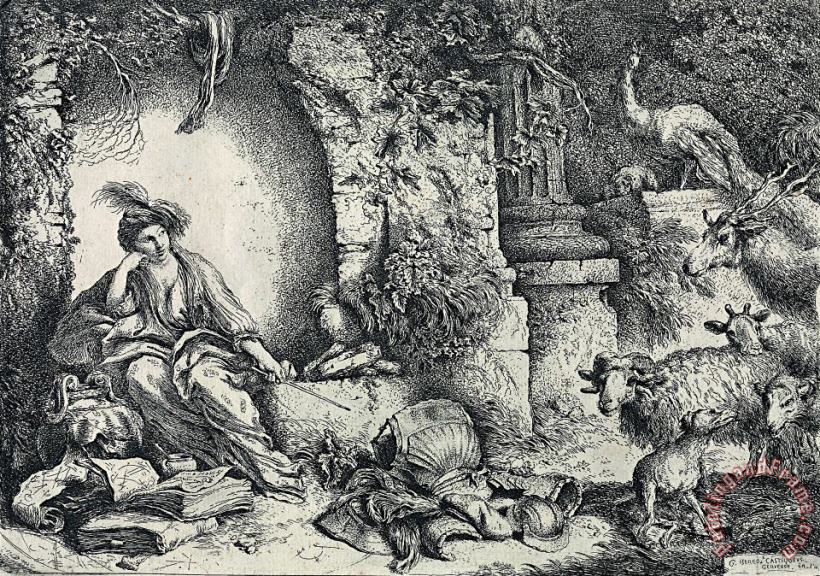 Giovanni Benedetto Castiglione  Circe Transforms Odysseus' Companions Into Animals Art Print