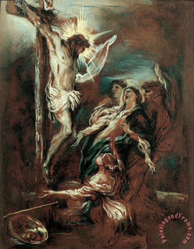 Crucifixion painting - Giovanni Benedetto Castiglione  Crucifixion Art Print