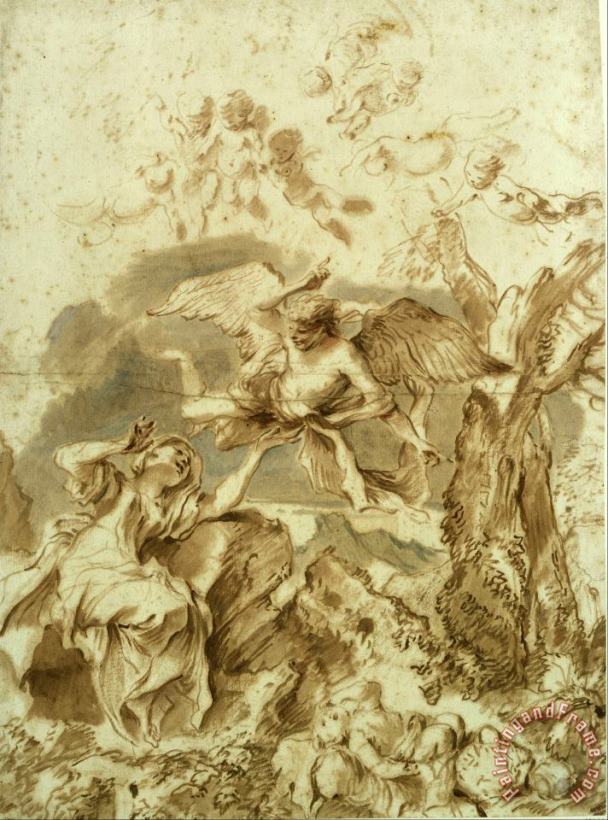 Giovanni Benedetto Castiglione  Hagar And Ishmael in The Wilderness Art Painting