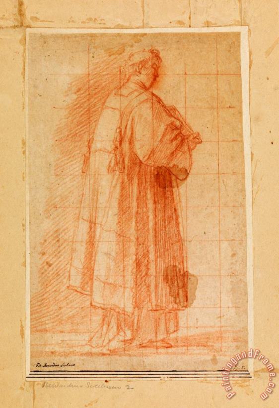 Giovanni Bernardino Rodriguez called Siciliano Standing Cleric Holding a Book Art Print