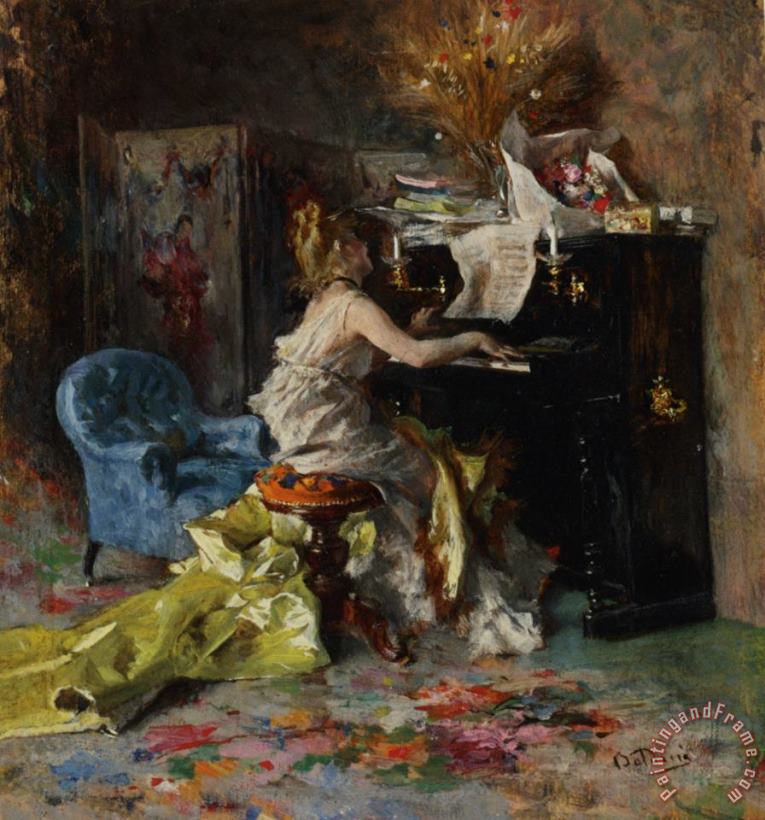 Giovanni Boldini Signora Al Pianoforte Art Painting