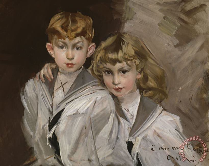 The Two Children painting - Giovanni Boldini The Two Children Art Print