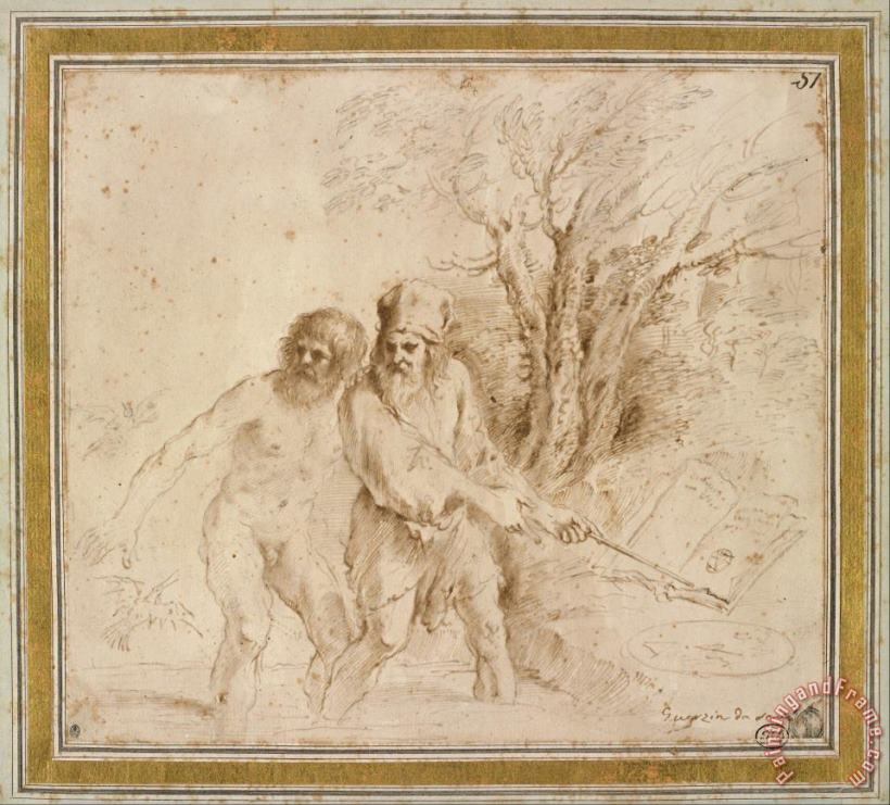 Giovanni F. Barbieri An Astrological Subject Art Painting