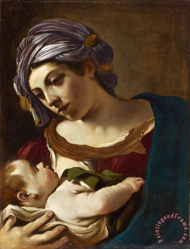 Madonna And Child painting - Giovanni F. Barbieri Madonna And Child Art Print