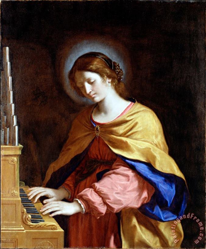 St. Cecilia painting - Giovanni F. Barbieri St. Cecilia Art Print
