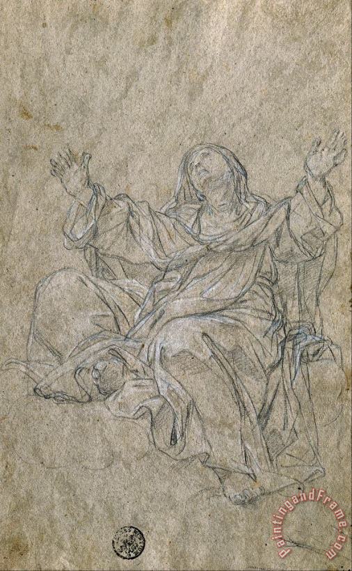 Study for Saint Catherine painting - Giovanni Odazzi Study for Saint Catherine Art Print